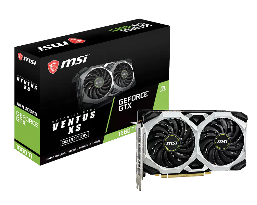 MSI GTX 1660 Ti VENTUS XS OC 6GB (GTX 1660 Ti VENTUS XS 6G OC Відеокарти image 1
