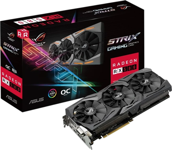 AMD Radeon Asus ROG Strix RX 580 8Gb  (ROG-STRIX-RX580-O8G-GAMING) Відеокарти image 1
