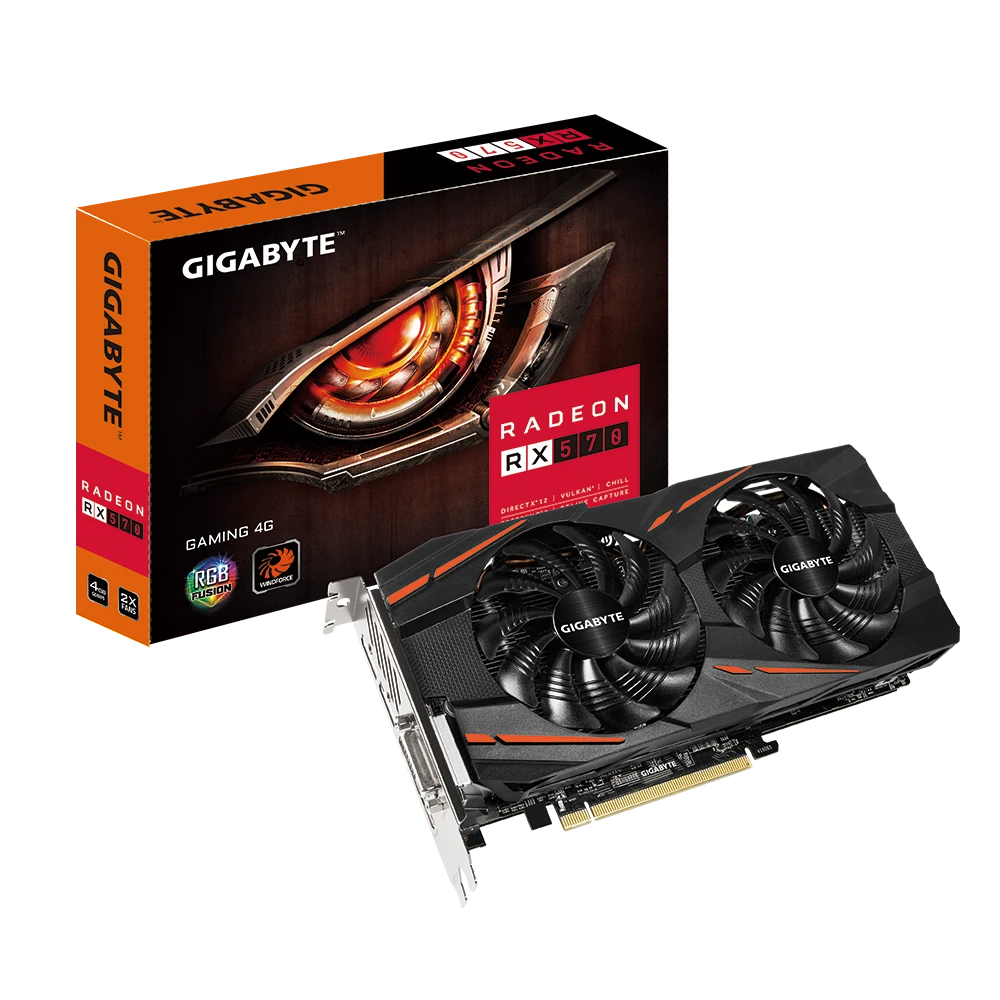 AMD Radeon Gigabyte RX 570 4Gb Gaming (GV-RX570GAMING-4GD) Відеокарти image 1