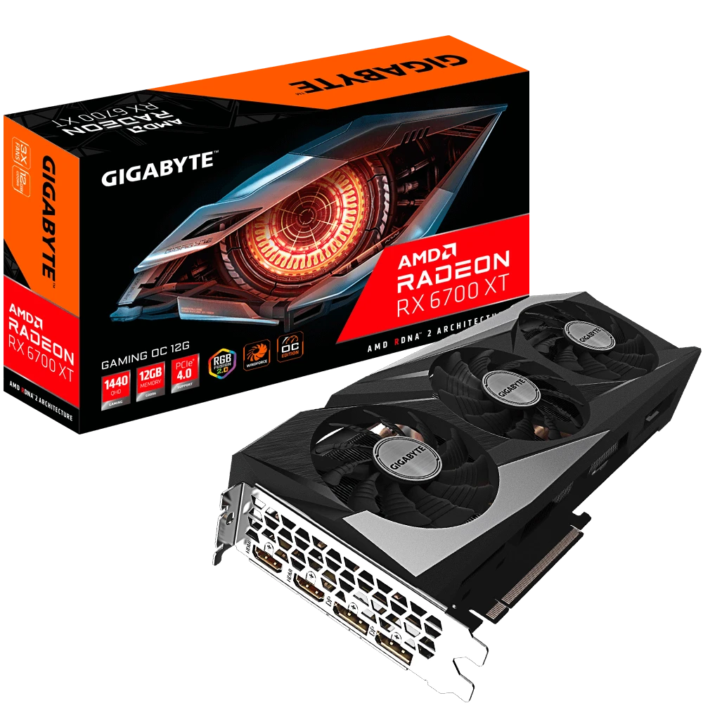 AMD Radeon Gigabyte RX 6700 XT GAMING OC 12G (GV-R67XTGAMING OC-12GD) Відеокарти image 1