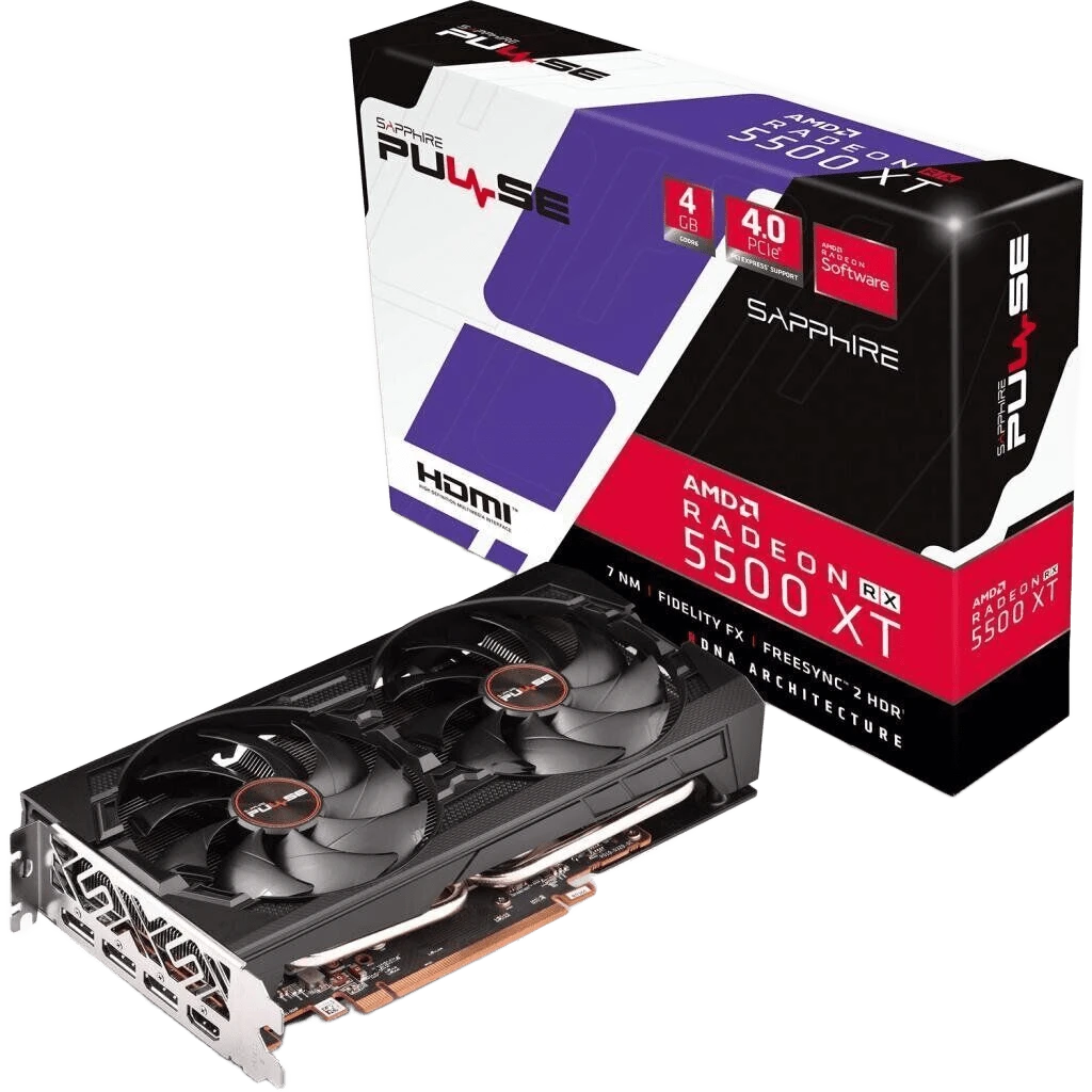 AMD Radeon Sapphire RX 5500 XT 4G PULSE LITE (11295-98) Відеокарти image 1