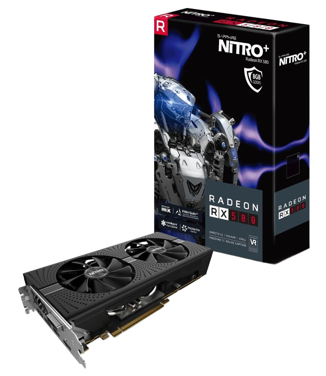 AMD Radeon Sapphire RX 580 Nitro+ 8GB GDDR5 (11265-01) Відеокарти image 1