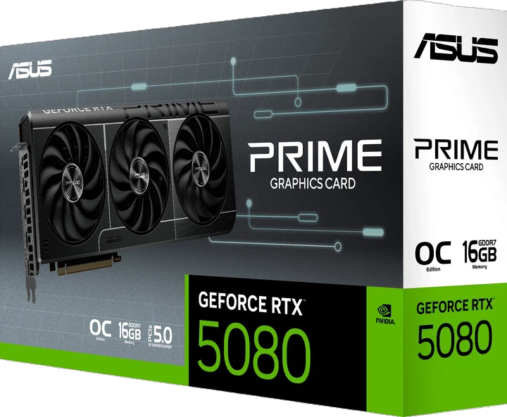 Asus RTX 5080 16GB PRIME OC (PRIME-RTX5080-O16G FR) Factory Recertified Відеокарти image 1