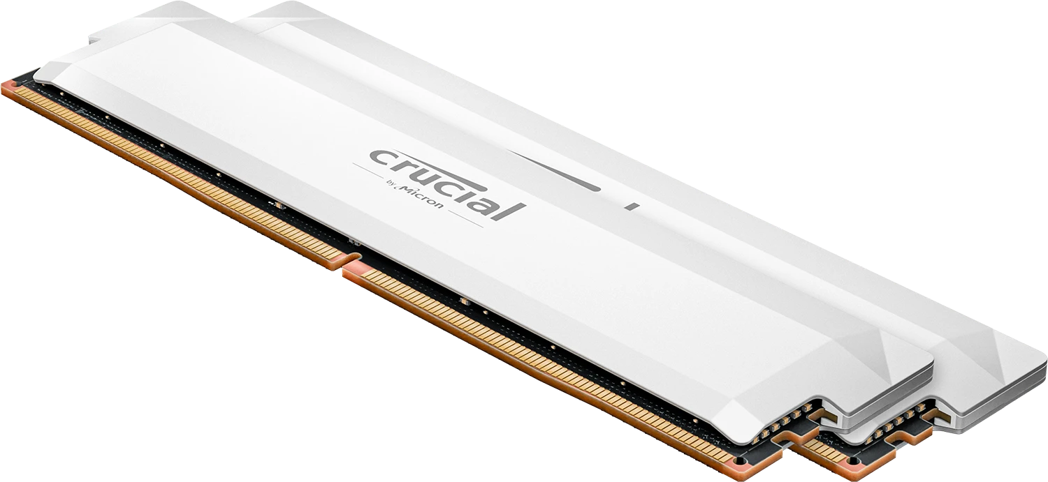 DDR5 32GB (2x16) 6400MHz Crucial Pro White (CP2K16G64C38U5W) Оперативна пам'ять image 1