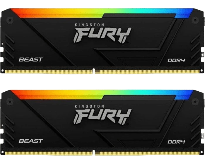DDR4 16GB (2x8) 3200MHz Kingston FURY Beast RGB (KF432C16BB2AK2/16) Оперативна пам'ять image 1