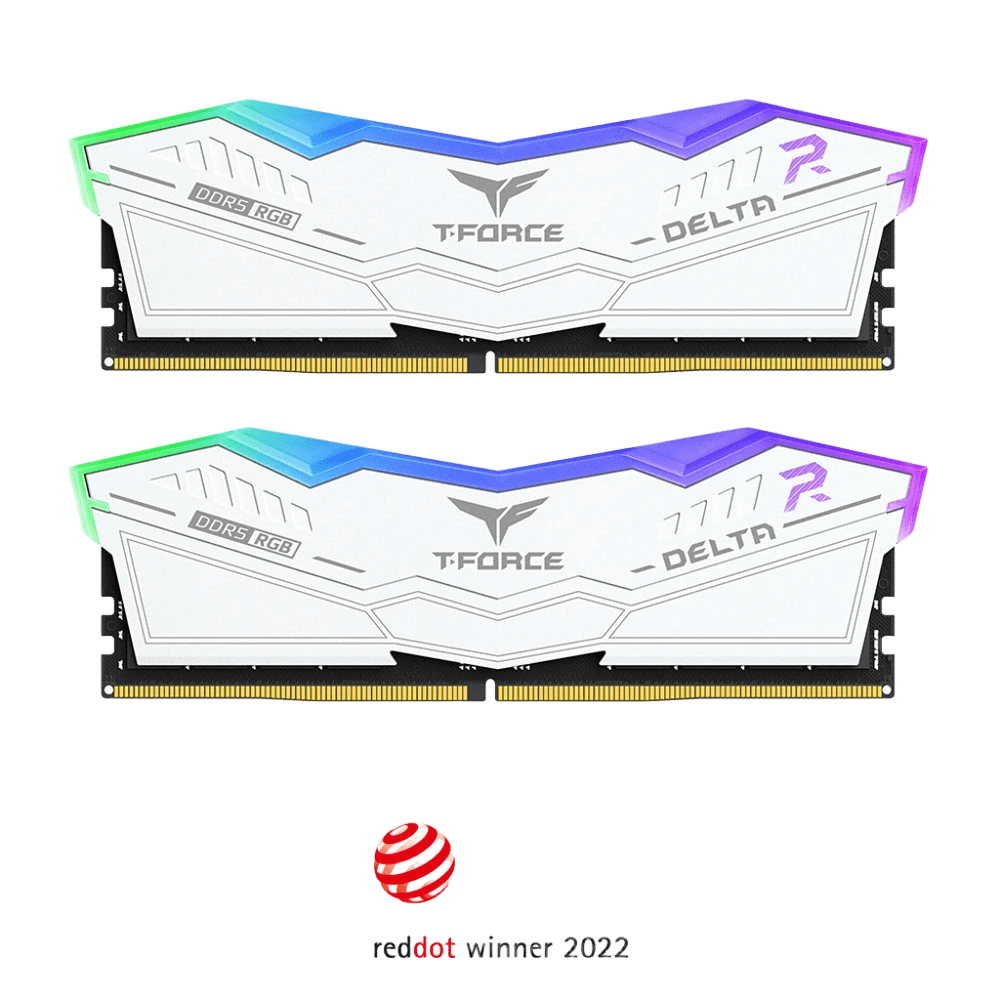 DDR5 32Gb (2x16) 6000MHz T-Force Delta RGB White (FF4D532G6000HC38ADC01) Оперативна пам'ять image 1