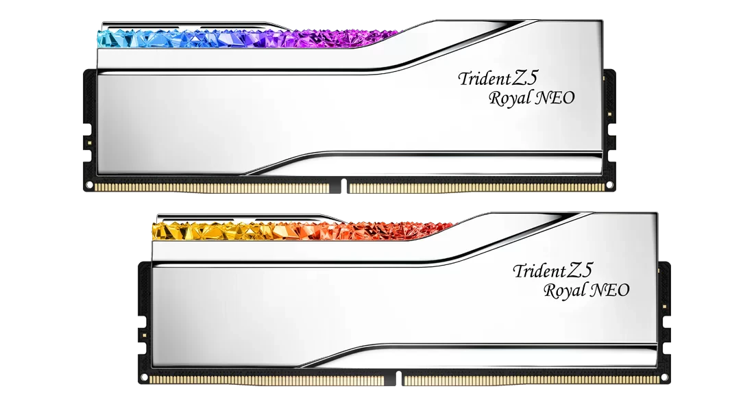 DDR5 32Gb (2x16) 6400MHz Trident Z5 Royal Neo Silver (F5-6400J3039G16GX2-TR5NS) Оперативна пам'ять image 1