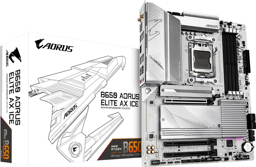 Gigabyte B650E AORUS ELITE X AX ICE Материнські плати image 1