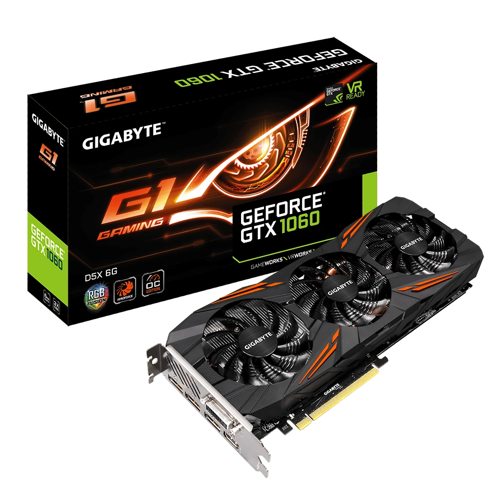 Gigabyte GTX 1060 WINDFORCE OC 3G (GV-N1060G1 GAMING-3GD) Відеокарти image 1
