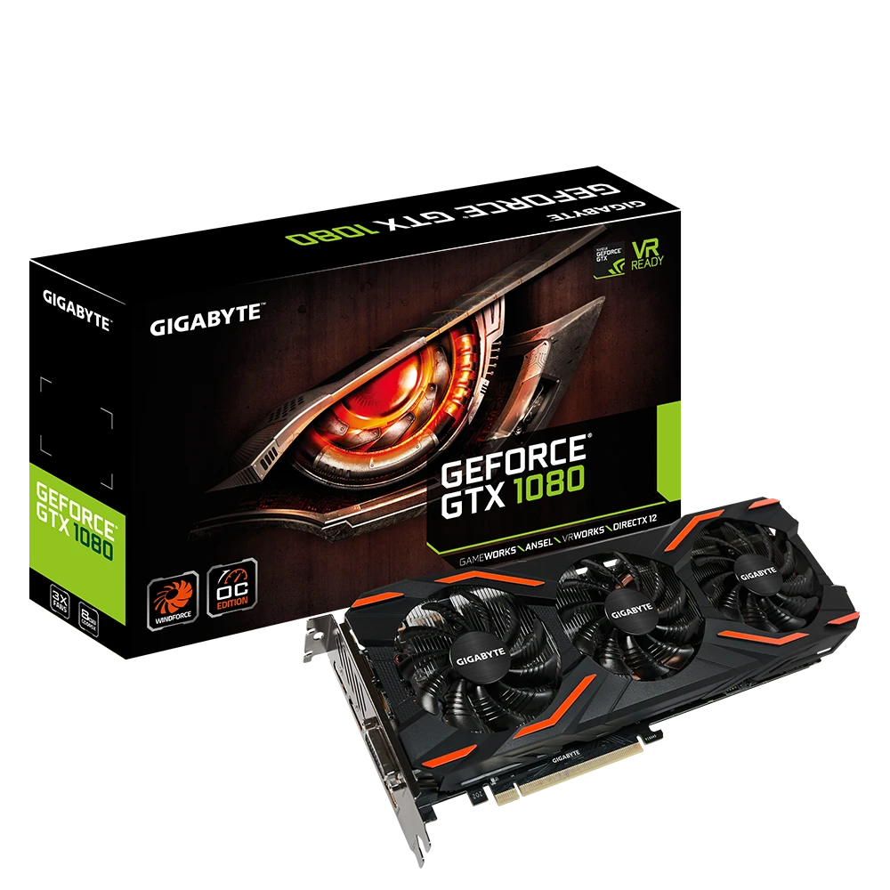 Gigabyte GTX 1080 8Gb Windforce OC (GV-N1080WF3OC-8GD) Відеокарти image 1