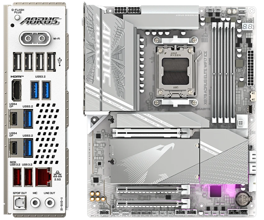 Gigabyte X870 AORUS ELITE WIFI7 ICE Материнські плати image 3