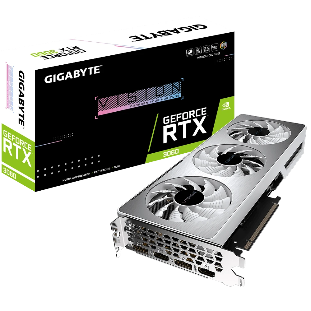Gigabyte RTX 3060 VISION OC 12G (GV-N3060VISION OC-12GD) Відеокарти image 1