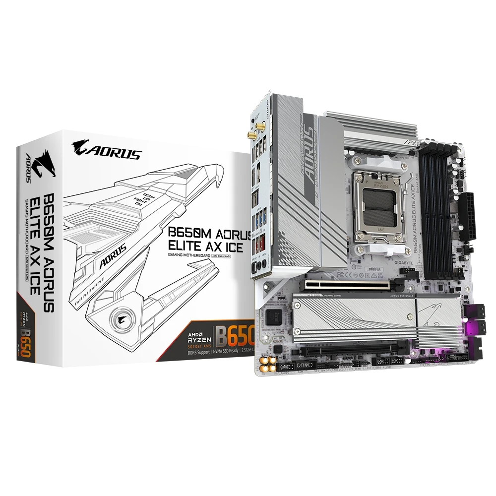 GIGABYTE B650M AORUS ELITE AX ICE Материнські плати image 1