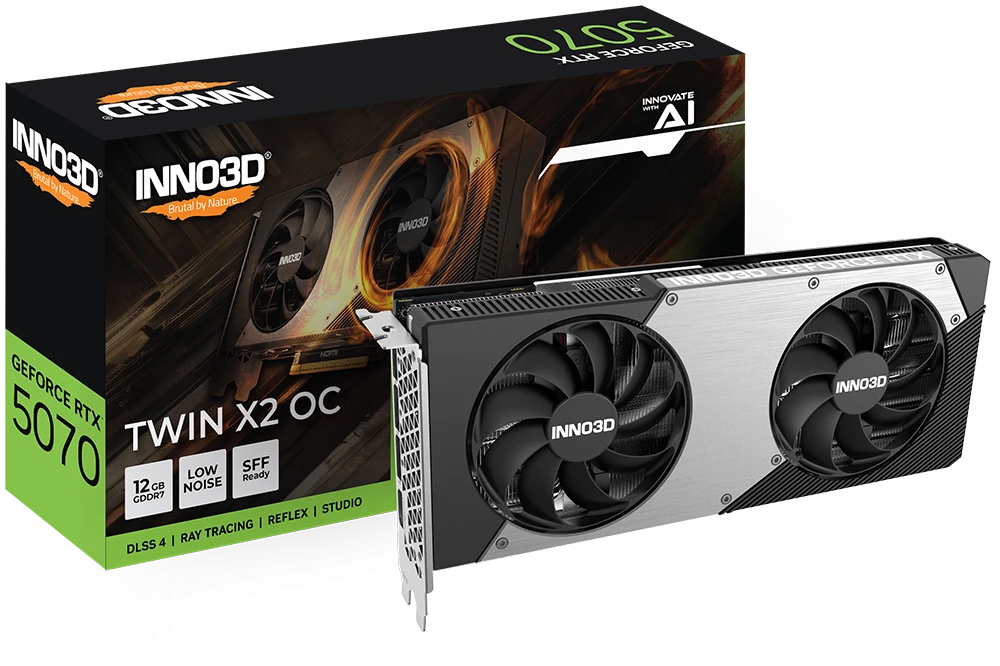 Inno3D RTX 5070 12GB TWIN X2 (N50702-12D7-195064N) Відеокарти image 1