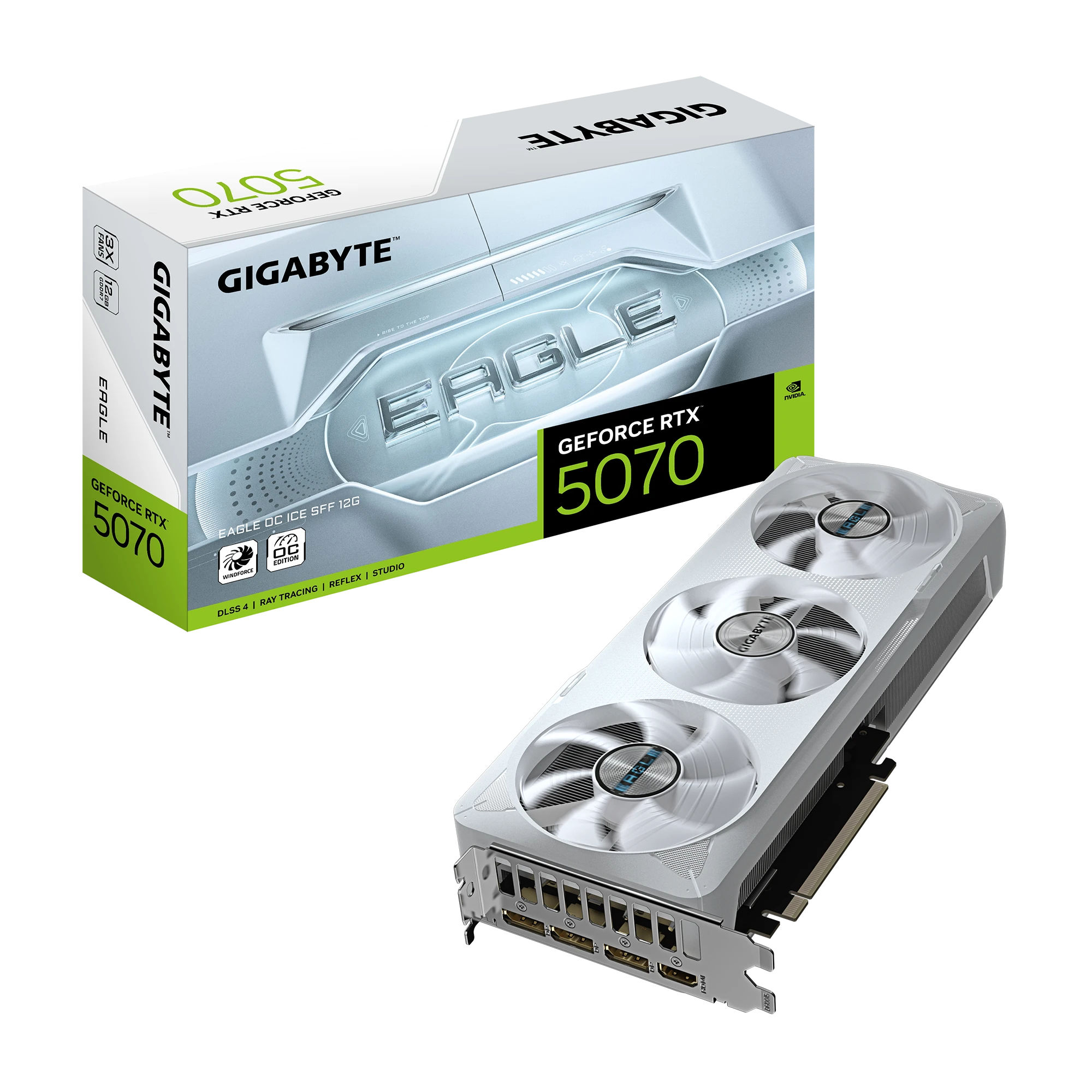 Gigabyte RTX 5070 12GB EAGLE OC ICE SFF (GV-N5070EAGLEOC ICE-12GD) Відеокарти image 1
