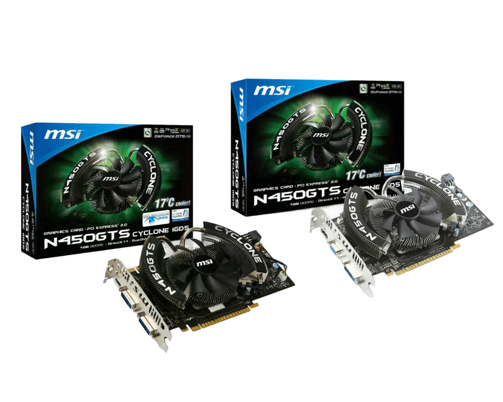 MSI GTS 450 CYCLONE OC 1GB (N450GTS CYCLONE 1GD/OC) Відеокарти image 1