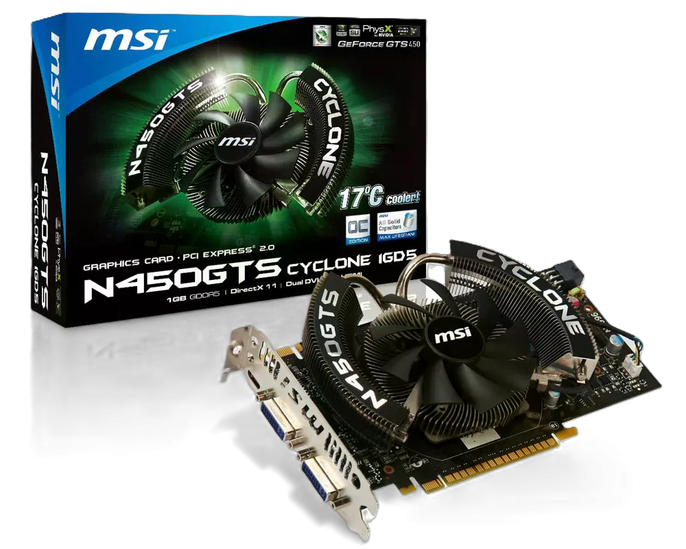 MSI GTS 450 CYCLONE OC 1GB (N450GTS CYCLONE 1GD/OC) Відеокарти image 5