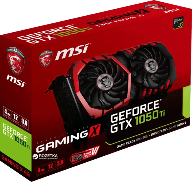 MSI GTX 1050 Ti Gaming X 4GB (GTX 1050 TI GAMING X 4G) Відеокарти image 1