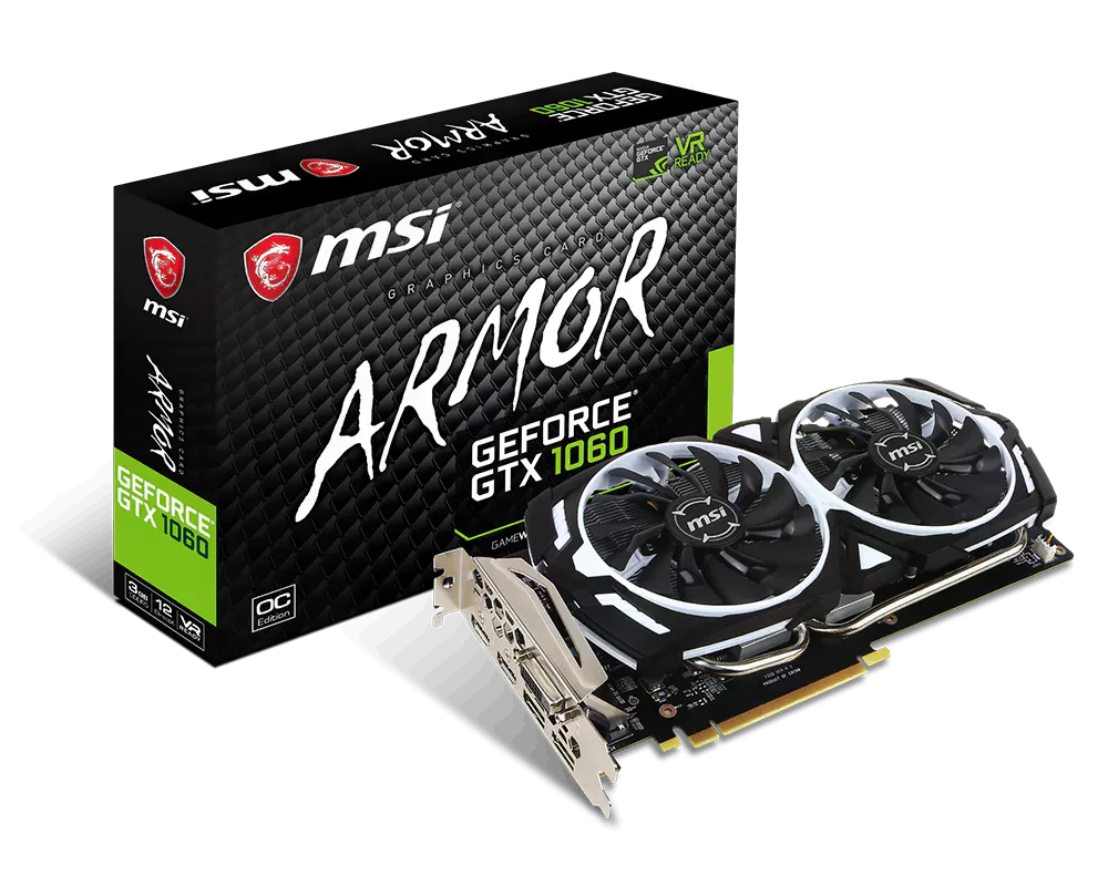 MSI GTX 1060 ARMOR 3G OCV1 Відеокарти image 1