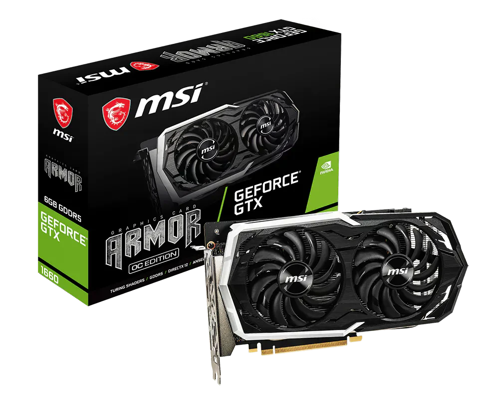 MSI GTX 1660 ARMOR 6G OC Відеокарти image 1