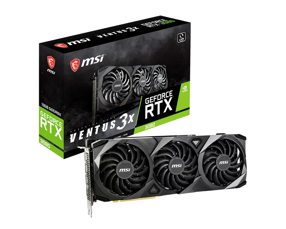 MSI RTX 3080 10Gb VENTUS 3X PLUS OC LHR Відеокарти image 1