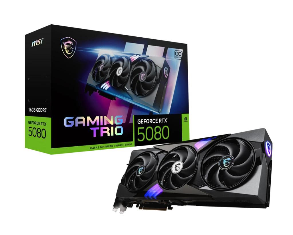 MSI RTX 5080 16GB GAMING TRIO OC (G5080-16GTC) Відеокарти image 1