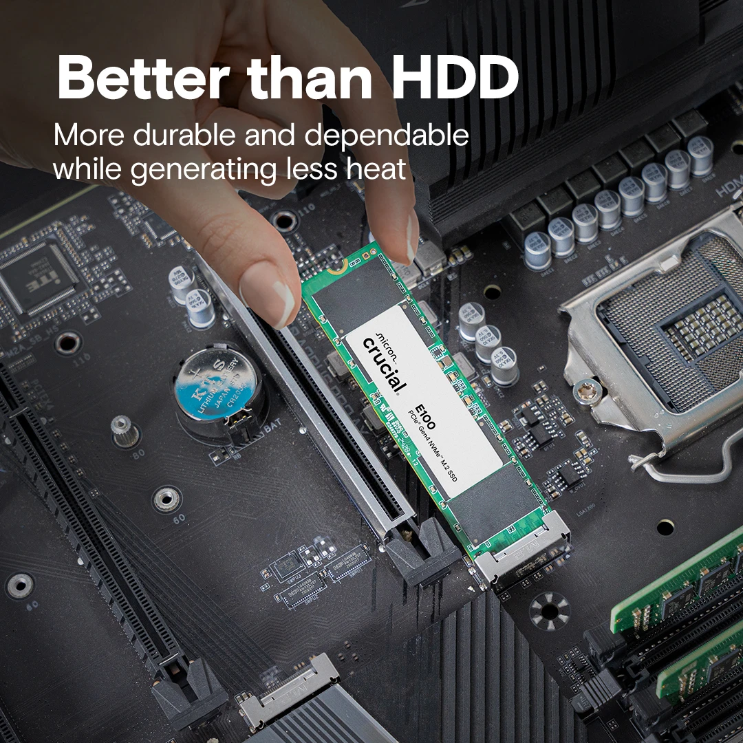 M.2 NVMe 1TB Crucial E100 (CT1000E100SSD8) Накопичувачі image 4