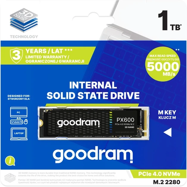 M.2 NVMe 1Tb GOODRAM PX600 (SSDPR-PX600-1K0-80) Накопичувачі image 2