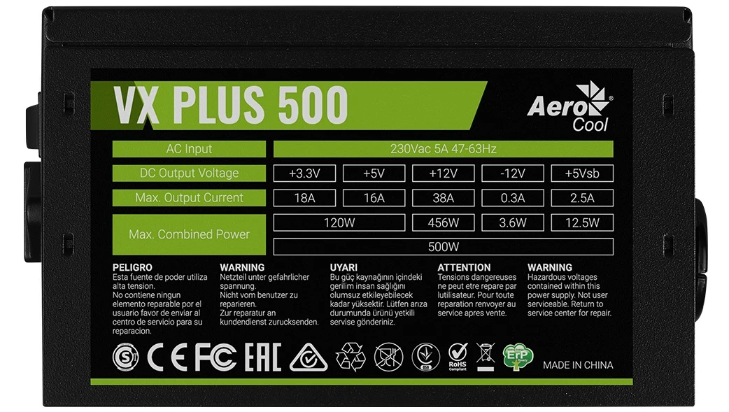 Блок живлення AeroCool VX PLUS 500W (ACPN-VS50NEY.11) Блоки живлення image 4
