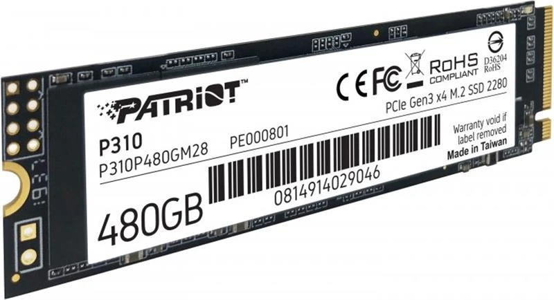 M.2 NVMe 480Gb Patriot P310 (P310P480GM28) Накопичувачі image 4