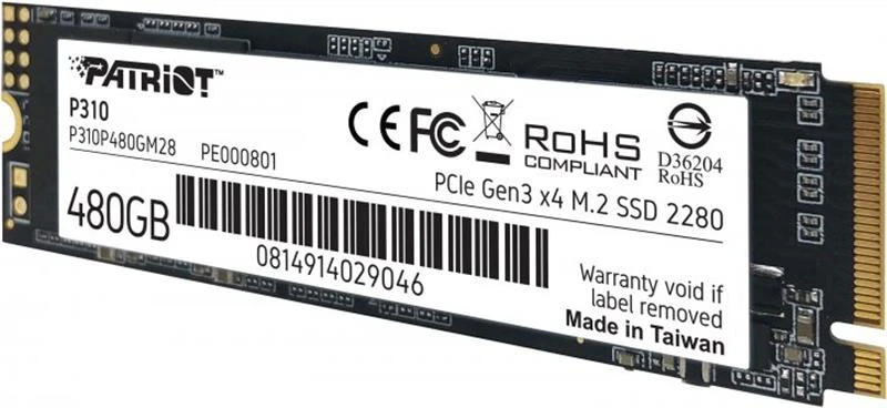 M.2 NVMe 480Gb Patriot P310 (P310P480GM28) Накопичувачі image 2