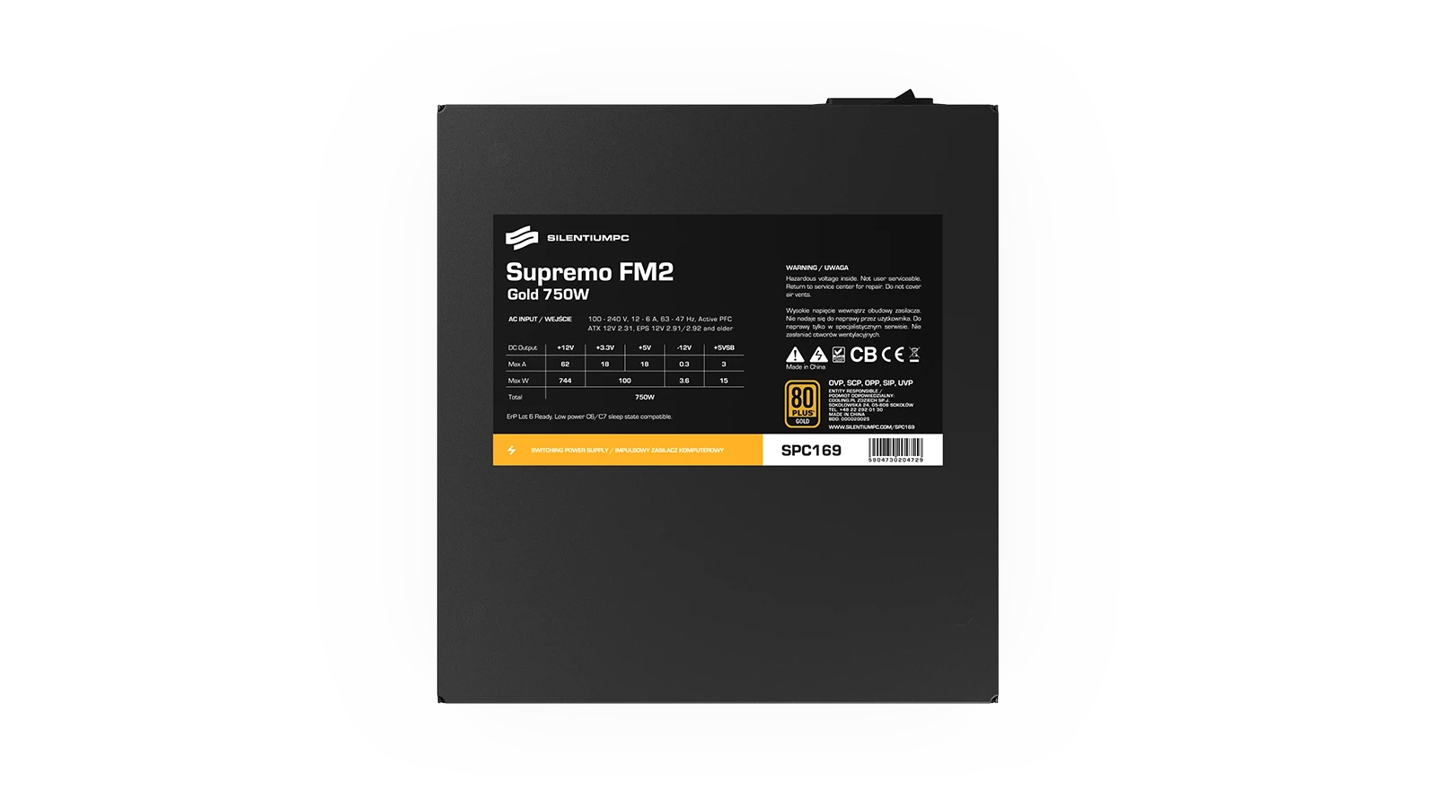 Блок живлення SilentiumPC Supremo FM2 Gold 750W (SPC169) Блоки живлення image 3