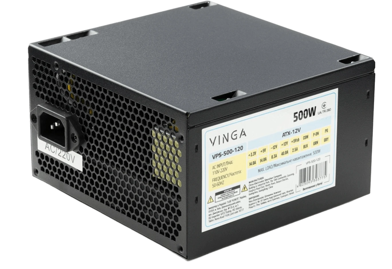 Блок живлення Vinga 500W (VPS-500-120) Блоки живлення image 1