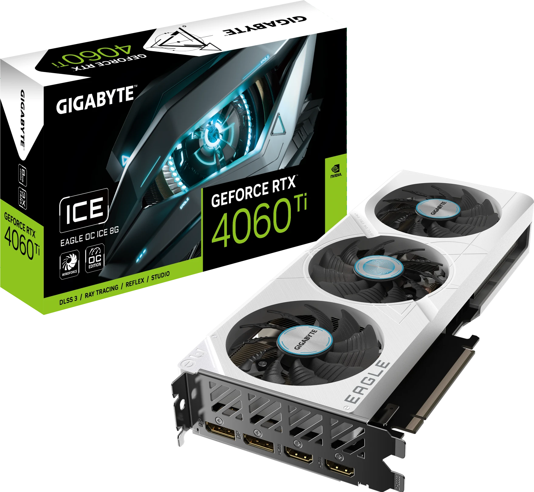 Gigabyte RTX 4060 Ti 8GB Eagle OC ICE (GV-N406TEAGLEOC ICE-8GD) Відеокарти image 1