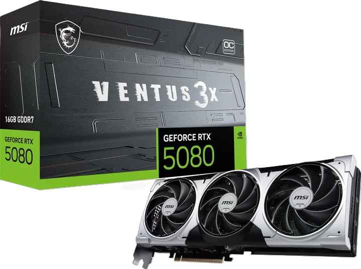MSI RTX 5080 16G VENTUS 3X OC PLUS (G5080-16V3CP) Відеокарти image 1