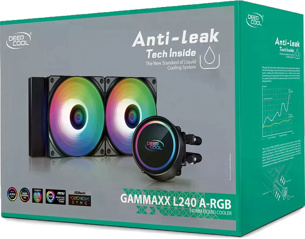 Водяне охолодження DeepCool GAMMAXX L240 A-RGB (DP-H12CF-GL240-ARGB) Охолодження image 1