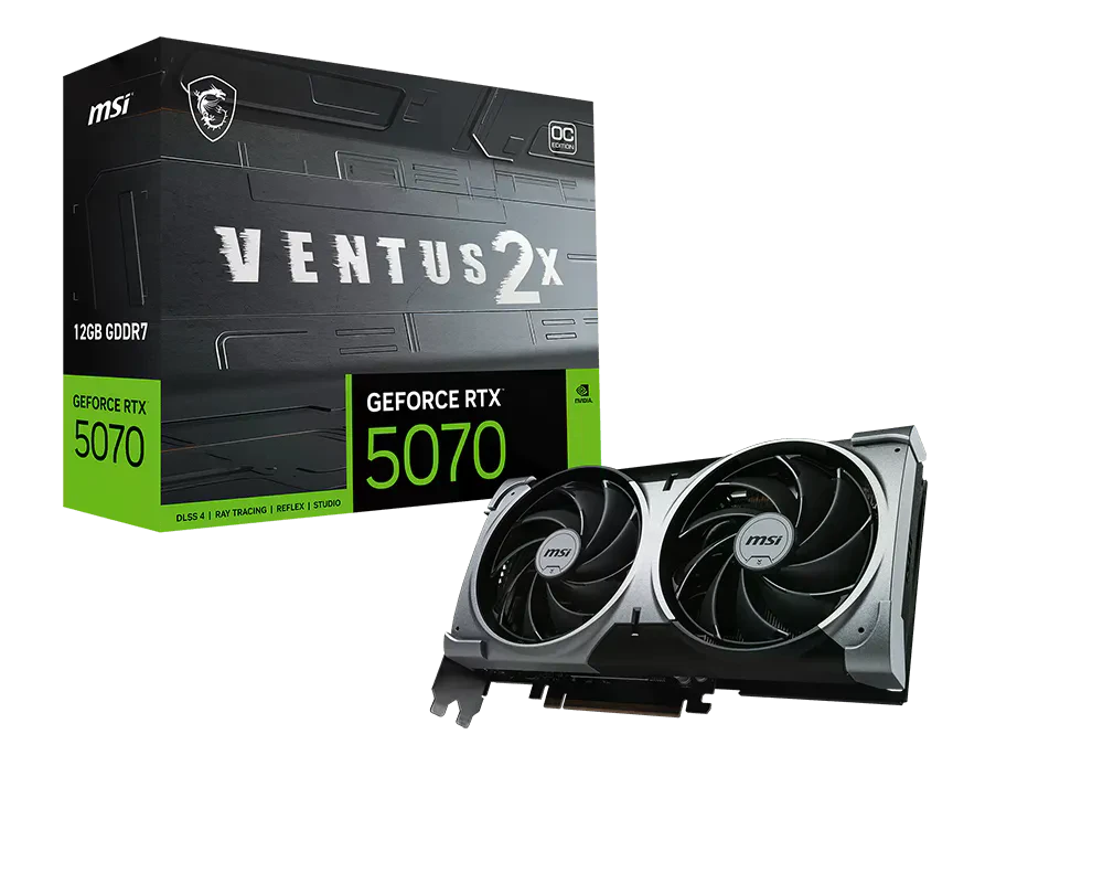 MSI RTX 5070 Ventus 2X OC 12GB (RTX 5070 12G VENTUS 2X OC) Відеокарти image 1