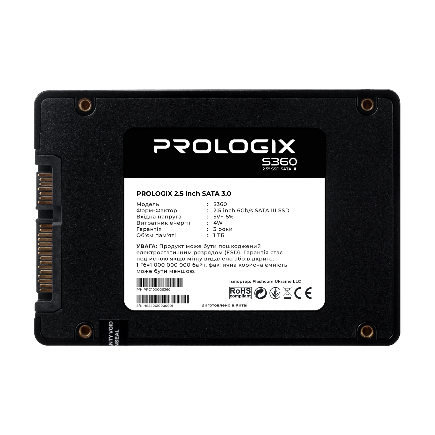 SSD 2.5 1Tb Prologix S360 (PRO1000GS360) Накопичувачі image 1