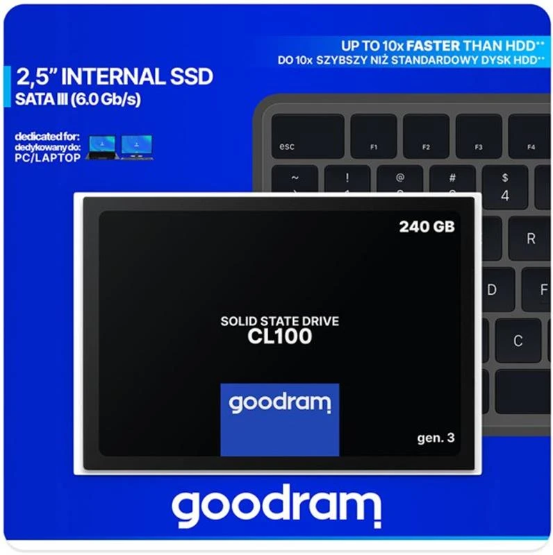 SSD 2.5 240Gb GOODRAM CL100 GEN.3 (SSDPR-CL100-240-G3) Накопичувачі image 1