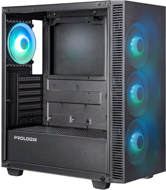 Корпус Prologix E123 Tempered Glass&Mesh Black Корпуси image 3