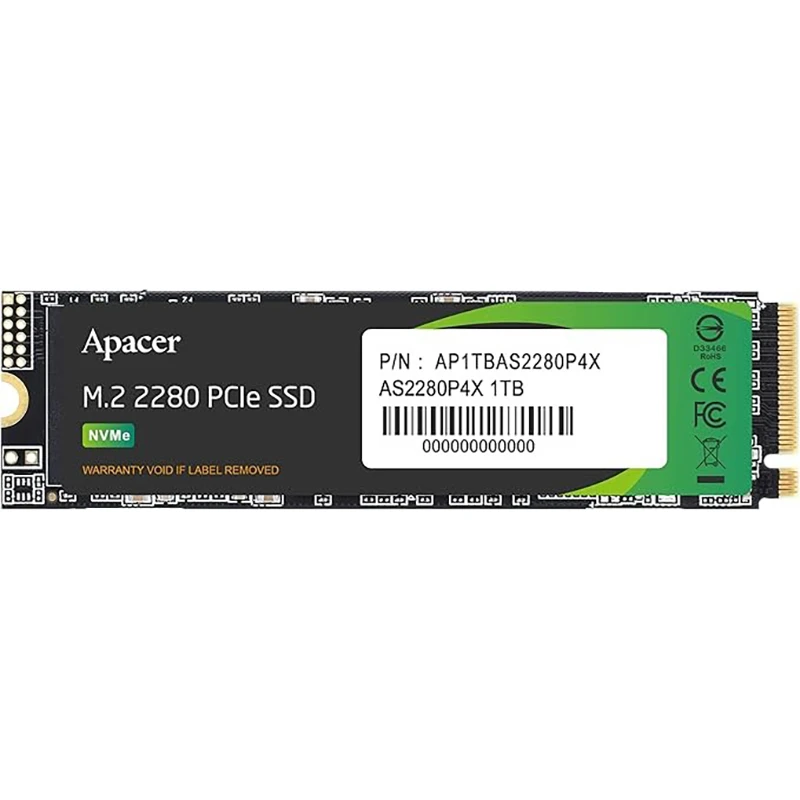 M.2 NVMe 1TB Apacer AS2280P4X (AP1TBAS2280P4X-1) Накопичувачі image 1