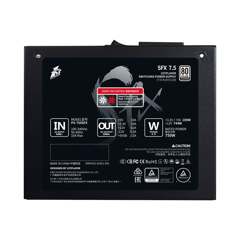 Блок живлення 1stPlayer PS-750SFX 750W (SFX-PLT-750-BK-EU) Блоки живлення image 3