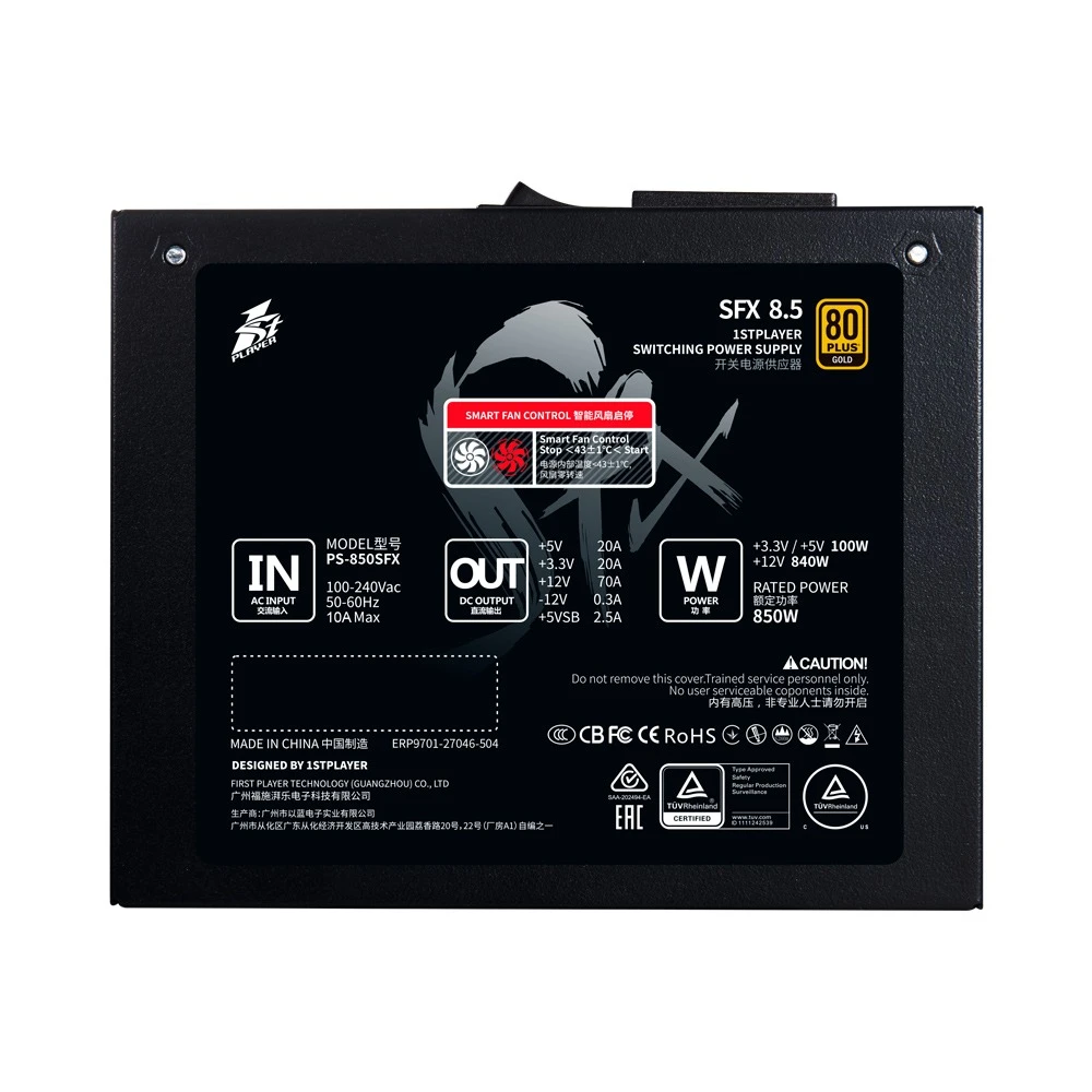 Блок живлення 1stPlayer PS-850SFX 850W (SFX-GLD-850-BK-EU) Блоки живлення image 3