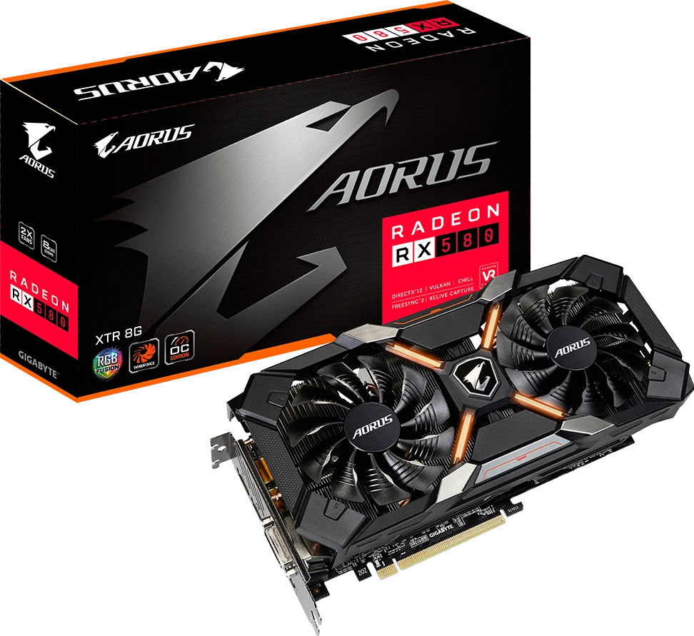 AMD Radeon  GIGABYTE RX 580 8Gb AORUS (GV-RX580AORUS-8GD) Відеокарти image 1