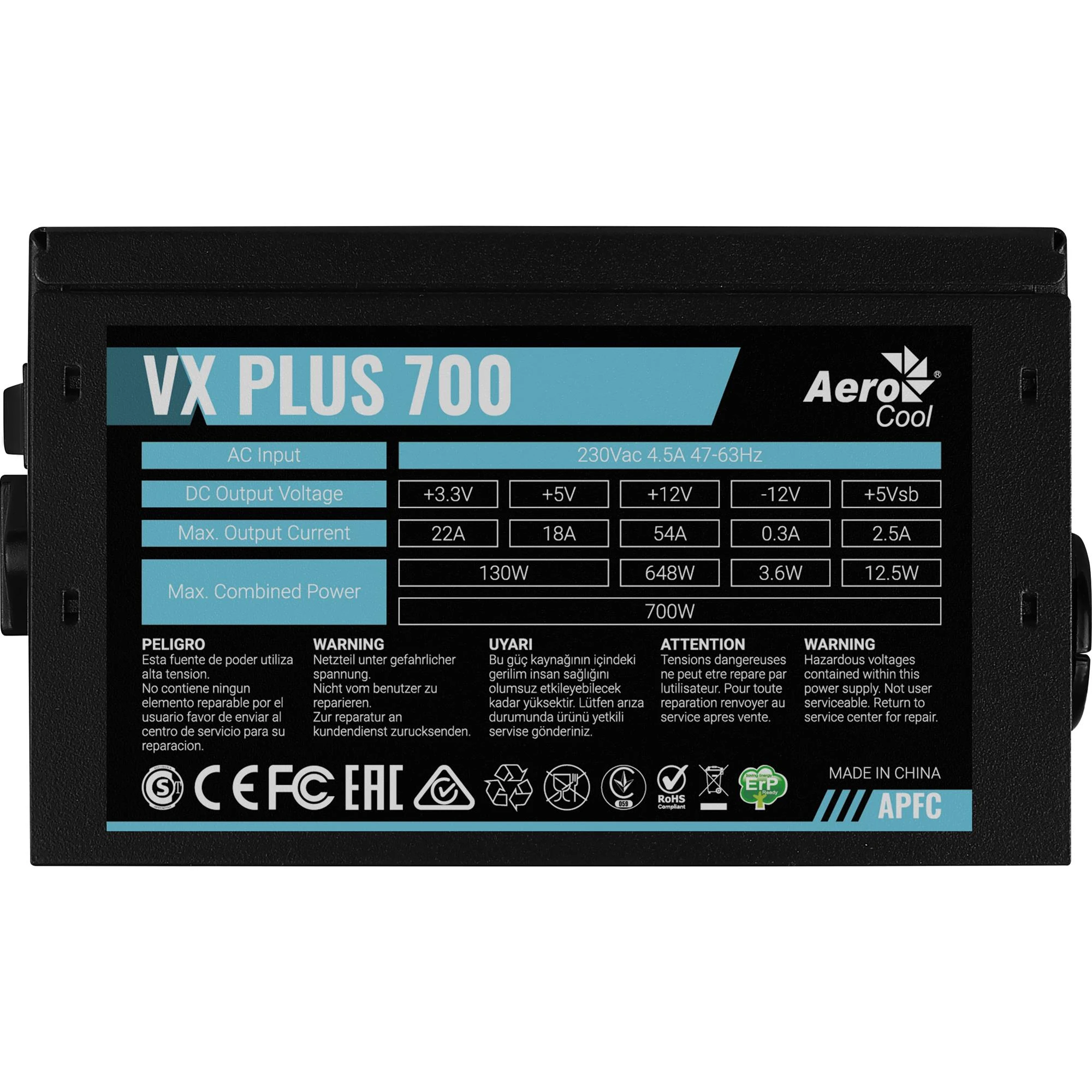 Блок живлення AeroCool VX Plus Stealth 700 (ACPN-VS70AEY.12) 700W Блоки живлення image 3
