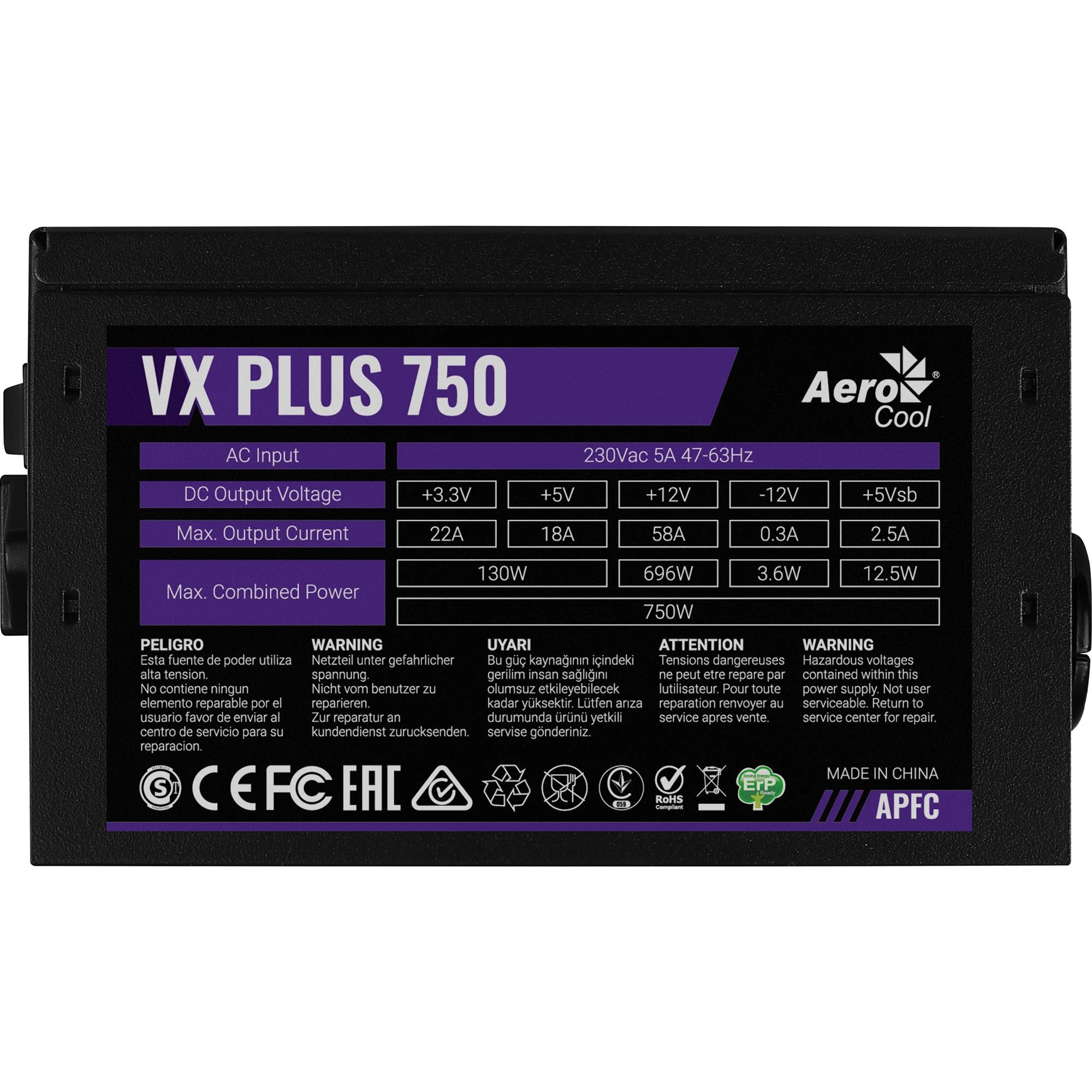 Блок живлення AeroCool VX Plus Stealth 750 (ACPN-VS75AEY.12) 750W Блоки живлення image 4