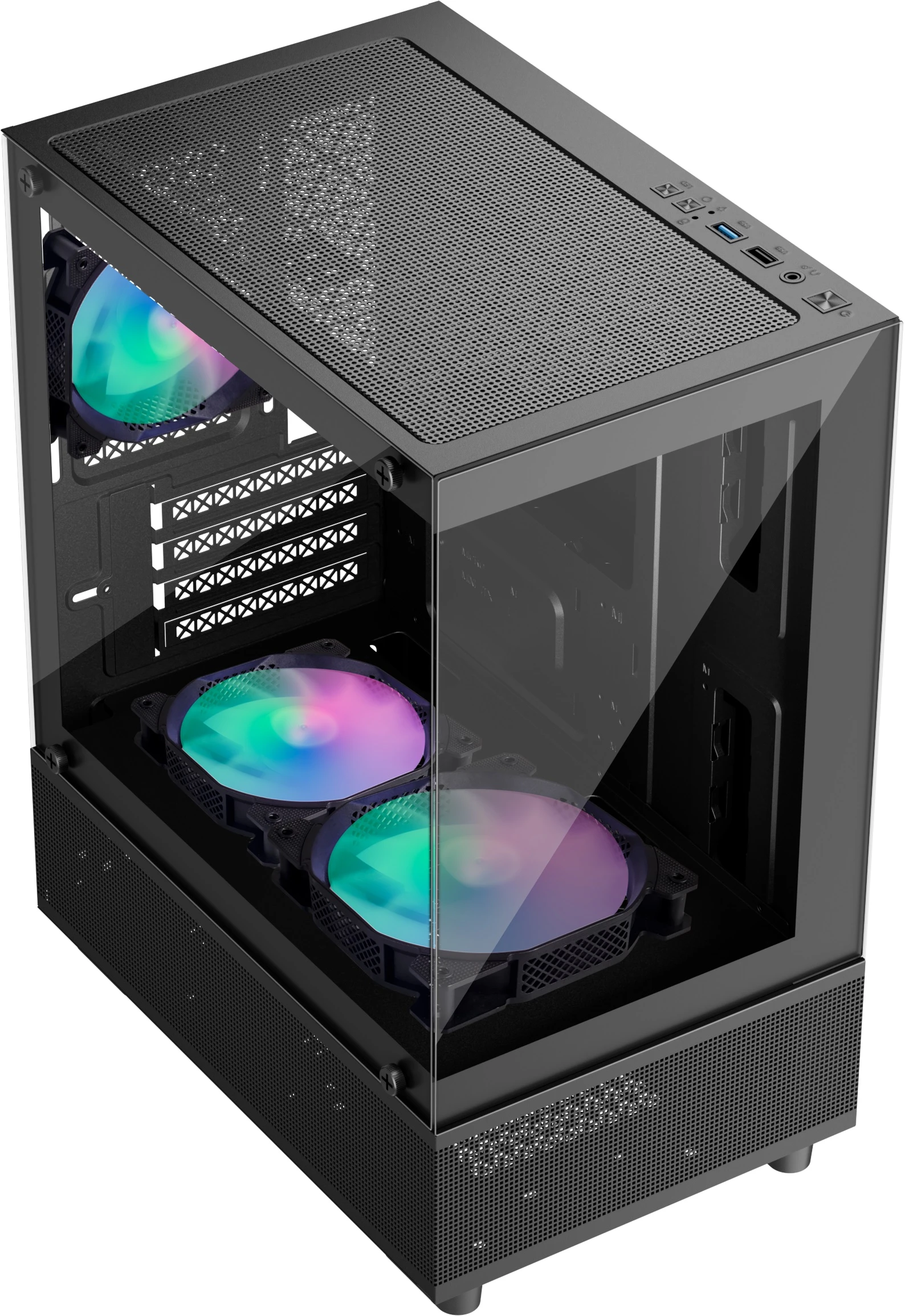 Корпус 1stPlayer Mi2-A-BK-2F7R-1F7 Black Корпуси image 2
