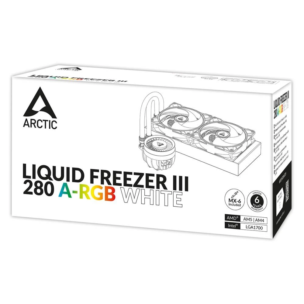 Водяне охолодження Arctic Liquid Freezer III 280 A-RGB White (ACFRE00151A) Охолодження image 1