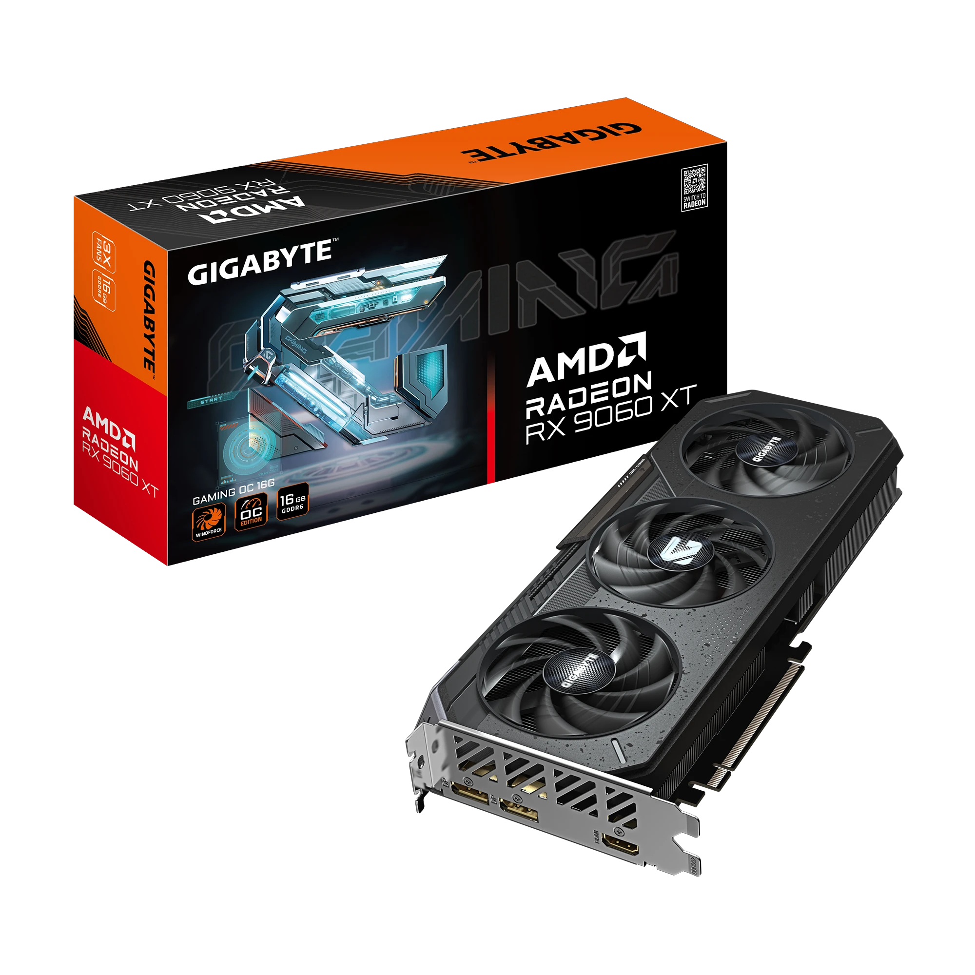 AMD Radeon Gigabyte RX 9060 XT 16G GAMING OC (GV-R9060XTGAMING OC-16GD) Відеокарти image 1