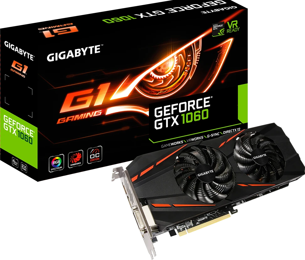 Gigabyte GTX 1060 6Gb Gaming G1  (GV-N1060G1 GAMING-6GD) Відеокарти image 1